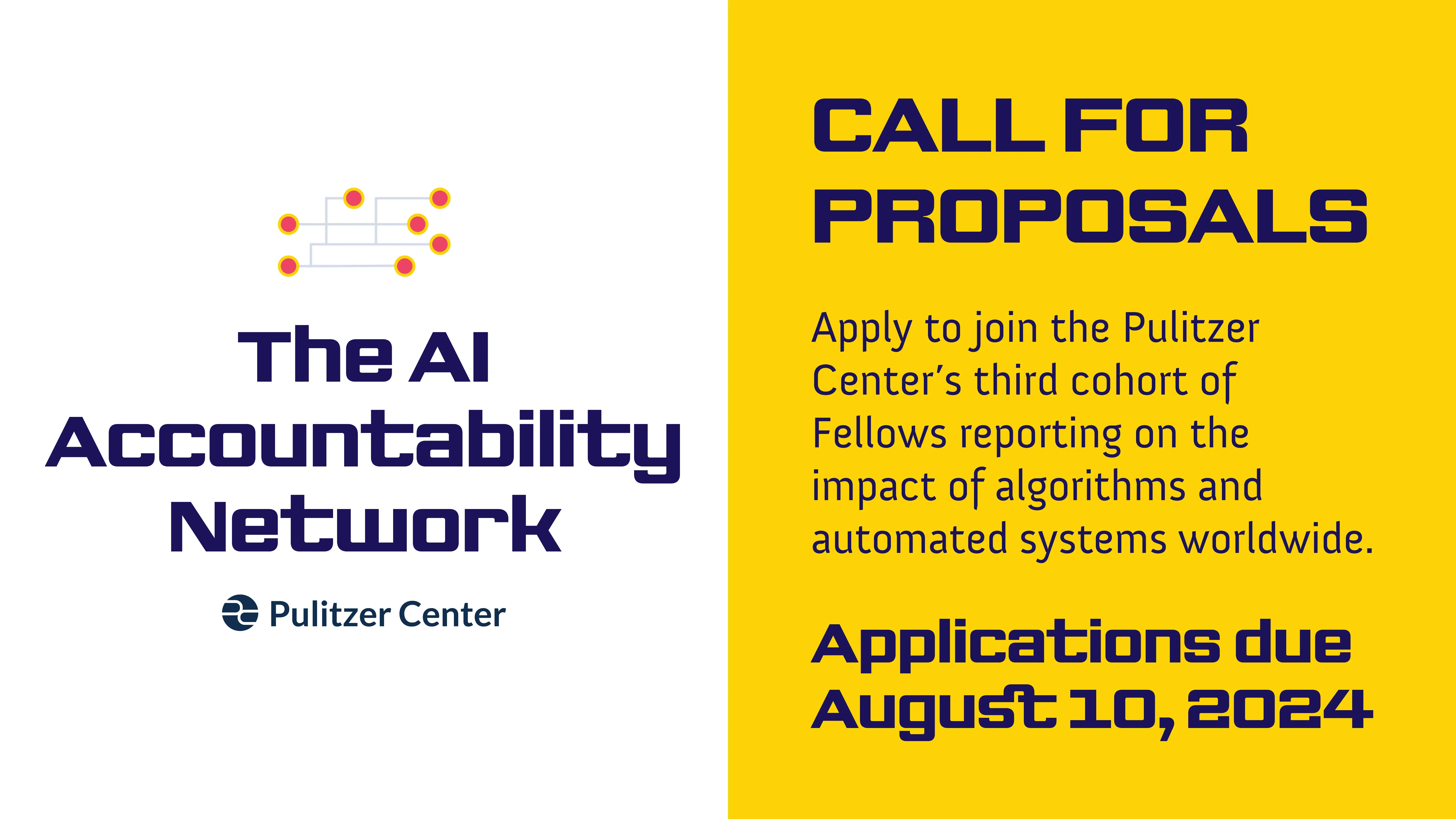 Open Call for Proposals for Pulitzer Center’s AI Accountability